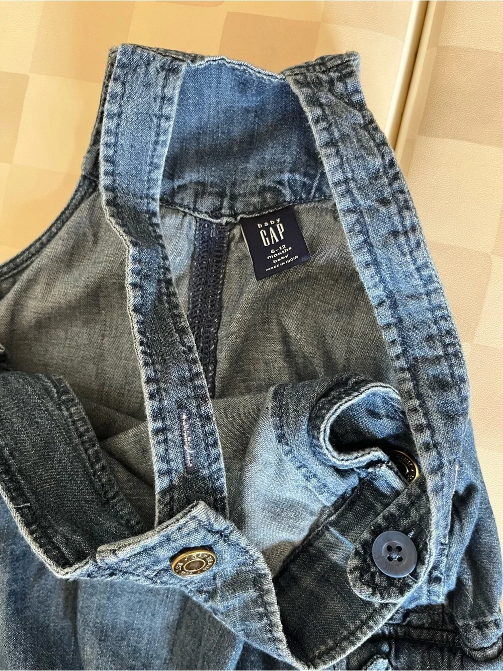 NWOT Set of 2 Kids Baby Gap Denim Overalls - Blue and Light Blue - 6-12 months